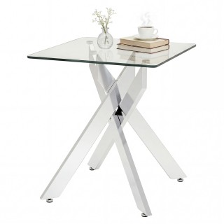 Costway Τετράγωνο Τραπέζι Φαγητού με Ενισχυμένη Γυάλινη Επιφάνεια &...