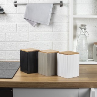 Villa dEste Home Μεγάλο δοχείο 1080 ml από γρανίτη με καπάκι μπαμπο...