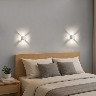 BAKAJI Σετ 2 Απλίκες Τοίχου 4 Led Λευκός Φωτισμός Ψυχρό Λευκό 6x6x5... BAKAJI Σετ 2 Απλίκες Τοίχου 4 Led Λευκός Φωτισμός Ψυχρό Λευκό 6x6x5...