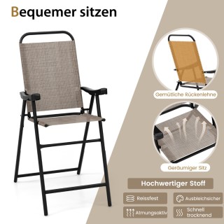 Costway  Σετ Σκαμπό Μπαρ Βεράντας Υψηλής Άνεσης και Αντοχής για Εξω...