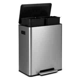 Costway Κάδος απορριμμάτων κουζίνας 60L από ανοξείδωτο ατσάλι με πε...