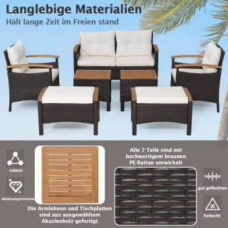 Costway Σετ κήπου από ρατάν με 2 καρέκλες, 2 σκαμπό, παγκάκι, τραπέ... Costway Σετ κήπου από ρατάν με 2 καρέκλες, 2 σκαμπό, παγκάκι, τραπέ...