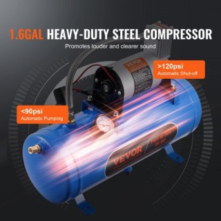 Σετ Κόρνας Τρένου VEVOR, 4 Σάλπιγγες, 150dB, 12V Συμπιεστής 120 psi...