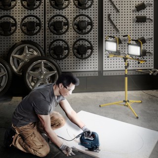 HOMCOM  Προβολείς LED Εργασίας 6500K με Αποσπώμενο Τρίποδο, από Αλο...