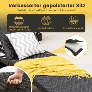 Costway Πτυσσόμενη Ξαπλώστρα Βεράντας με Πολυτελή Άνεση και Ρυθμιζ... Costway Πτυσσόμενη Ξαπλώστρα Βεράντας με Πολυτελή Άνεση και Ρυθμιζ...