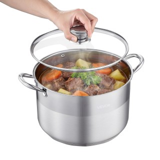 VEVOR Ανοξείδωτη Κατσαρόλα Stock Pot 11,4 L με Γυάλινο Καπάκι, για ... VEVOR Ανοξείδωτη Κατσαρόλα Stock Pot 11,4 L με Γυάλινο Καπάκι, για ...