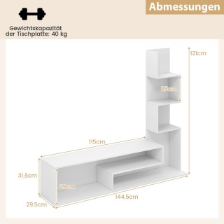 Costway Πολυλειτουργική Βάση Τηλεόρασης με Ρυθμιζόμενα Ράφια και Σύ... Costway Πολυλειτουργική Βάση Τηλεόρασης με Ρυθμιζόμενα Ράφια και Σύ...