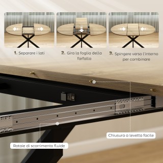 HOMCOM Βιομηχανικό Τραπεζάκι Φαγητού για 4-6 Άτομα με Στρογγυλό Ανα...