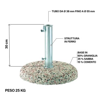 Galileo Βάση για Ομπρέλα από Γρανίτη και Σίδηρο 25 kg Est 2188672
