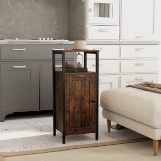 HOMCOM  Βιομηχανικό κομοδίνο με 2 ράφια και ρυθμιζόμενο εσωτερικό ρ...