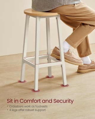 VASAGLE Σετ 2 τμχ Μεταλλικά Σκαμπό 32x32x64cm με Υποπόδιο LBC032W09V1 VASAGLE Σετ 2 τμχ Μεταλλικά Σκαμπό 32x32x64cm με Υποπόδιο LBC032W09V1