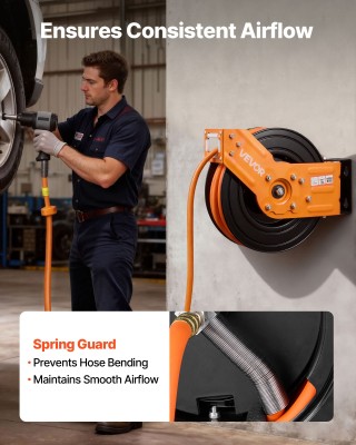 VEVOR Αυτόματο Ρετράκτορας Αέρος 15m x 9.5mm, 300PSI, Με Περιστροφή...