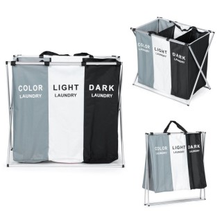 Καλάθι Απλύτων με 3 Υφασμάτινες Τσάντες PJJLB0408 MODERNHOME Καλάθι Απλύτων με 3 Υφασμάτινες Τσάντες PJJLB0408 MODERNHOME