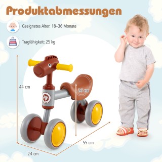 Costway Παιδικό Τετράτροχο Ποδήλατο Ισορροπίας χωρίς Πεντάλ για 18-... Costway Παιδικό Τετράτροχο Ποδήλατο Ισορροπίας χωρίς Πεντάλ για 18-...