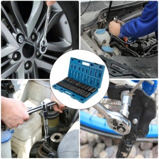 Σετ Καρυδάκια VEVOR 1/2, 26 Τεμ., Βαθιά, 6-Γωνίες, 10-36mm, Cr-V, μ... Σετ Καρυδάκια VEVOR 1/2, 26 Τεμ., Βαθιά, 6-Γωνίες, 10-36mm, Cr-V, μ...