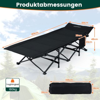 Costway Πτυσσόμενο Κρεβάτι Κατασκήνωσης για Ενήλικες με Σύστημα 10 ...