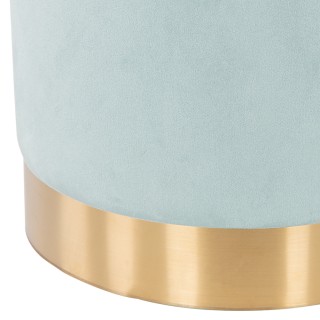 Shally Dogan Πουφ υποπόδιο από βελούδο σε ακουαμαρίνα, ξύλινη κατα... Shally Dogan Πουφ υποπόδιο από βελούδο σε ακουαμαρίνα, ξύλινη κατα...