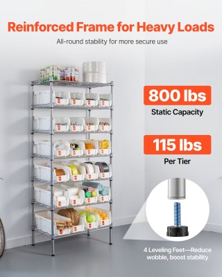 VEVOR Ράφι Αποθήκευσης με Ροδάκια & 24 Μικρούς Κάδους KYDWLJ7C1424O...