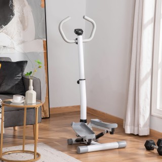 HOMCOM Stepper με Οθόνη LCD, Ρυθμιζόμενο Τιμόνι και Ελαστικά Ιμάντα...