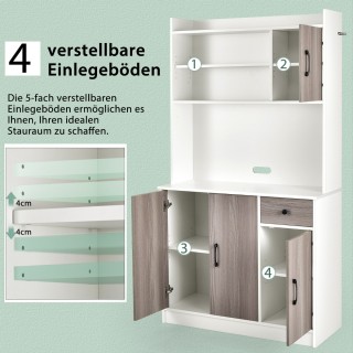 Costway Λευκός Κουζινόσχοινος 180 εκ. με Σταθμό Φόρτισης & Εργασιακ...