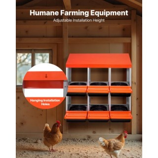 VEVOR Δύο Επιπέδων Μεταλλικές Φωλιές Αυγών με 6 Διαμερίσματα για Κό...