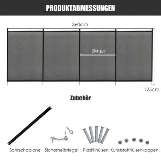 Φράκτης Πισίνας  366 x 122 cm  COSTWAY  NP11564
