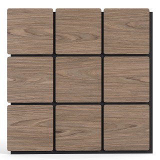 Costway Σετ 4 Ακουστικών Πλακών με 9 Τετράγωνες Ξύλινες Πλάκες για ...