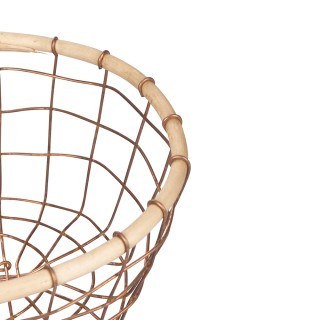 Villa dEste Home Μεγάλο Οβάλ Καλάθι 36x24 cm από Σίδηρο και Ξύλο La...