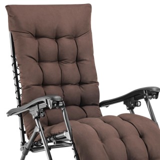 BAKAJI Πτυσσόμενη Καρέκλα Κήπου με Μαξιλάρι και Μεταλλικό Σκελετό Κ...