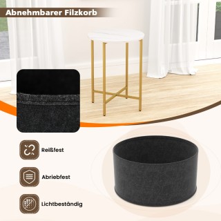 Costway  Στρογγυλό βοηθητικό τραπέζι με αφαιρούμενο υφασμάτινο καλά...