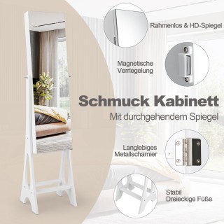 Costway  Οργανωτής Κοσμημάτων με Ολόσωμο Καθρέφτη και LED Φωτισμό J...