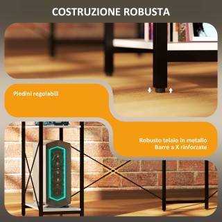 HOMCOM  Γωνιακό Γραφείο με Ηλεκτρική Πρίζα και USB, Ράφι και Βάση γ...