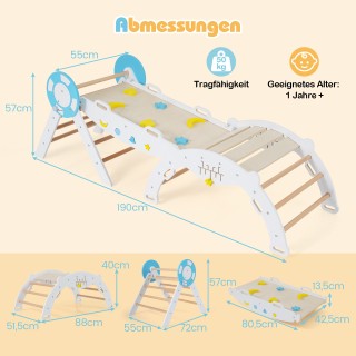 Costway Σετ Αρπέζας με Τσουλήθρα, Καμάρα Αναρρίχησης & Σετ Οικοδομι...