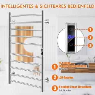 Costway Ηλεκτρική Θερμάστρα Πετσετών με Χρονοδιακόπτη 8 Ωρών & Προσ... Costway Ηλεκτρική Θερμάστρα Πετσετών με Χρονοδιακόπτη 8 Ωρών & Προσ...