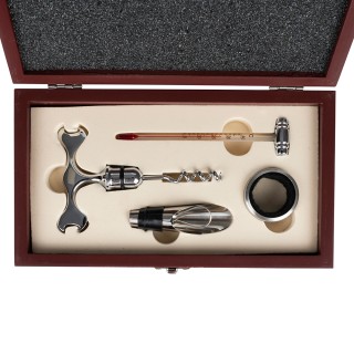 Galileo Σετ 4 αξεσουάρ κρασιού με ξύλινο κουτί Sibilla 2197492 Galileo Σετ 4 αξεσουάρ κρασιού με ξύλινο κουτί Sibilla 2197492