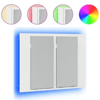 vidaXL Καθρέφτης Μπάνιου με Ντουλάπι LED Λευκός 60x12x45 εκ. Ακρυλι...