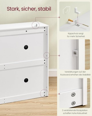 VASAGLE Παπουτσοθήκη  έως 28 ζευγάρια με 4 Πόρτες  24 x 105.5 x 82....