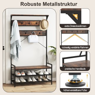 Costway Πολυλειτουργική Κρεμάστρα Ρούχων 4-σε-1 με Διαστάσεις 102 x... Costway Πολυλειτουργική Κρεμάστρα Ρούχων 4-σε-1 με Διαστάσεις 102 x...