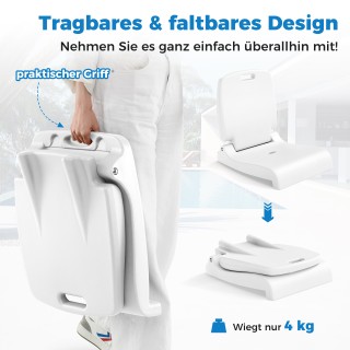 Costway Φορητή Καρέκλα Εξωτερικού Χώρου με Λαβή και Οπή Αποστράγγισ...