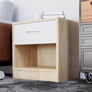 Συρταριέρα / Κομοδίνο με Συρτάρι και Ράφι 39x28 χ 41 cm Δρυς / Λευκ... Συρταριέρα / Κομοδίνο με Συρτάρι και Ράφι 39x28 χ 41 cm Δρυς / Λευκ...