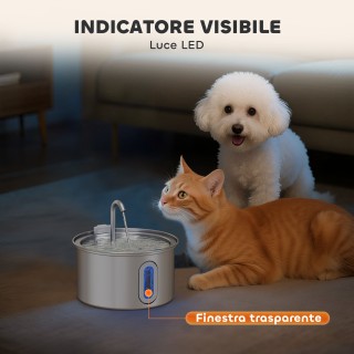 PawHut Ανοξείδωτη Ποτίστρα Γάτας 2.5L με LED, 19.4x19.4x18.7 εκ. D0... PawHut Ανοξείδωτη Ποτίστρα Γάτας 2.5L με LED, 19.4x19.4x18.7 εκ. D0...