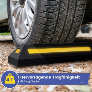 Costway  Σταματητής τροχών από καουτσούκ με ανακλαστικές λωρίδες γι...