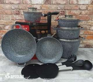 Σετ Μαγειρικά Σκεύη 12 Τεμαχίων Γκρι ZILNER ZL-8321 Σετ Μαγειρικά Σκεύη 12 Τεμαχίων Γκρι ZILNER ZL-8321