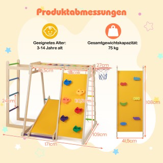 Costway 6-σε-1 Εσωτερική Παιδική Χαρά με Τσουλήθρα, Αναρριχητικό Το...