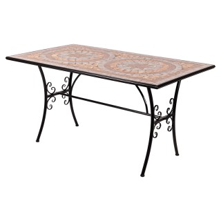 Galileo Ορθογώνιο εξωτερικό τραπέζι 143x83 cm από σίδερο με κεραμικ... Galileo Ορθογώνιο εξωτερικό τραπέζι 143x83 cm από σίδερο με κεραμικ...