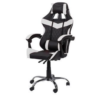 Galileo Καρέκλα gaming υψηλής ποιότητας με ρόδες λευκή 2188576