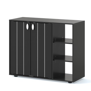 Costway Μαύρο Ντουλάπι Παπουτσιών με 2 Πόρτες & Ρυθμιζόμενα Ανοικτά...