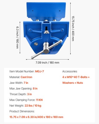 VEVOR Ξύλινη Μέγγενη Εργασίας, 7 ιντσών, Βαρέως Τύπου από Χυτοσίδηρ... VEVOR Ξύλινη Μέγγενη Εργασίας, 7 ιντσών, Βαρέως Τύπου από Χυτοσίδηρ...