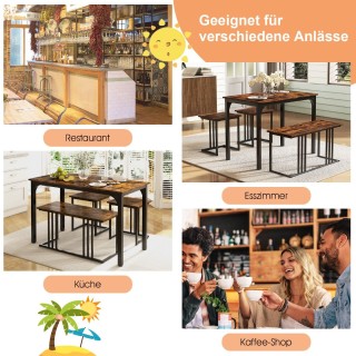 Costway Σετ Τραπεζαρίας 4 Τεμαχίων με Βιομηχανικό Στυλ και Μοντέρνο... Costway Σετ Τραπεζαρίας 4 Τεμαχίων με Βιομηχανικό Στυλ και Μοντέρνο...