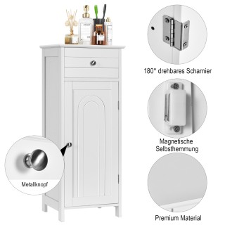 Costway Απλός και κομψός ντουλάπι δαπέδου μπάνιου με ρυθμιζόμενα ρά...